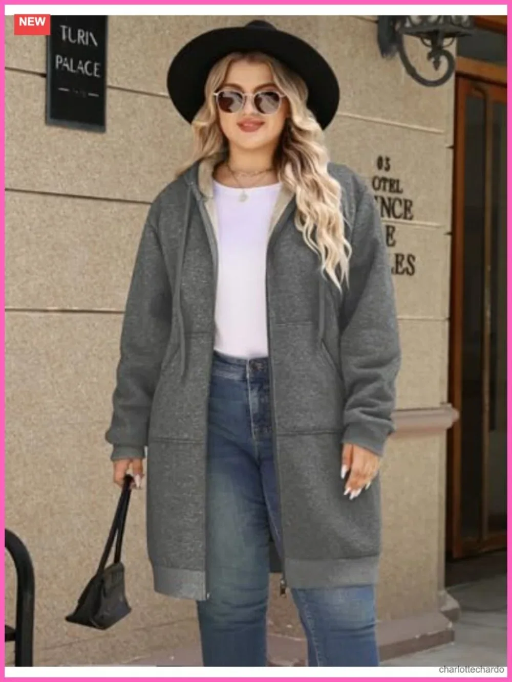Women's Plus Size Long Fleece Zip Up Hoodie Winter Warm Casual Soft Lounge